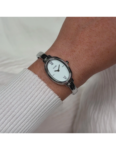 L'Ovale Watch Steel, White, Silver...