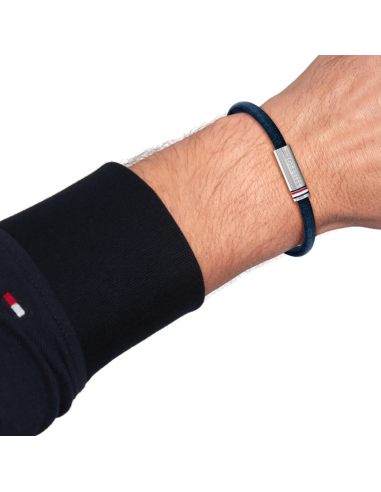 Pulsera Tommy Hilfiger azul con logo...