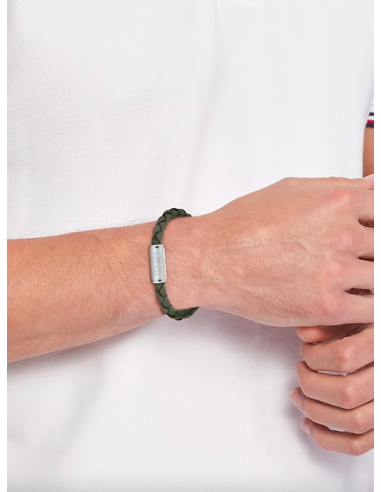 Pulsera Tommy Hilfiger de piel verde...