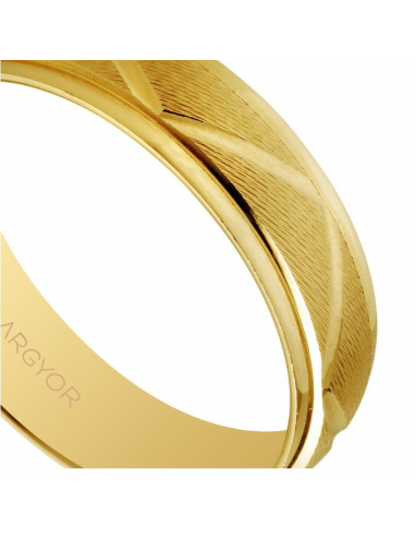 Alianza de boda en oro diseño zigzag...