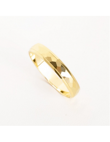 Alianza de oro facetada brillante 4mm...