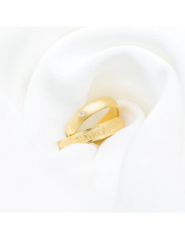 Alianza de boda con diamante oro 4 mm...