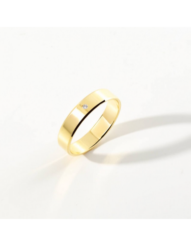 Alianza de boda de oro y diamante 4...