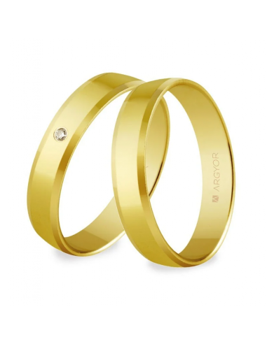 Alianza de boda de oro y diamante 4...